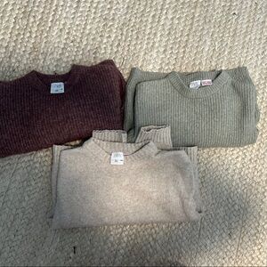 Zara Kid’s Sweaters - Burgundy, Olive, and Beige